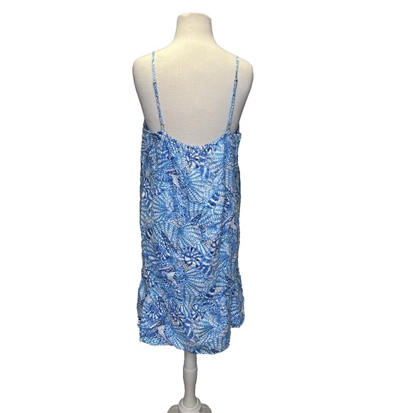 Lilly‎ Pulitzer Jayden Linen Dress Large Amafi Blue by the Seashore Resort Beach - Picture 6 of 11